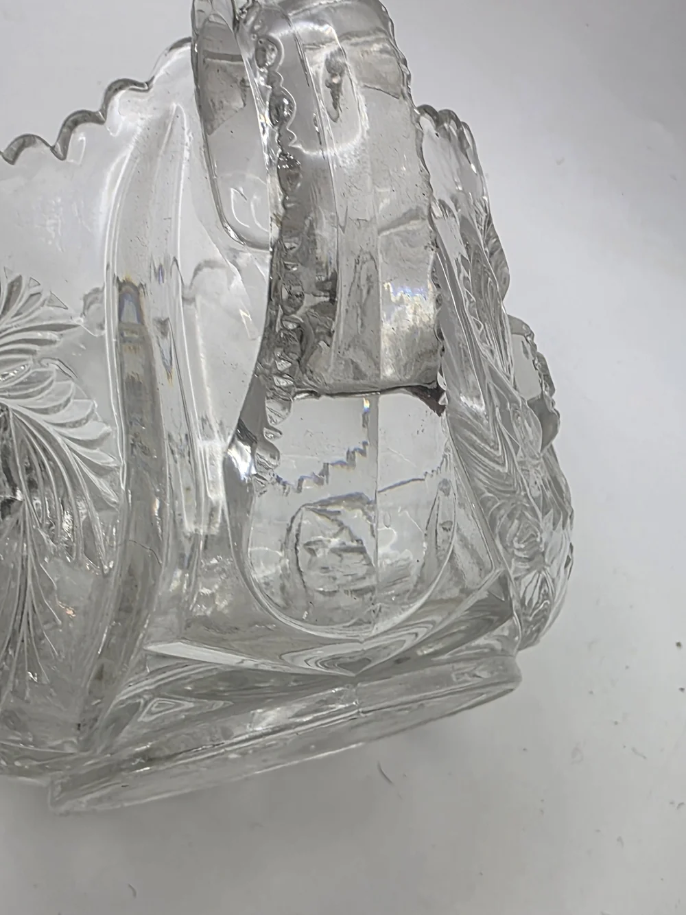 Vintage EAPG Pressed Glass Cream and Sugar Set Pinwheel Starburst Pattern
